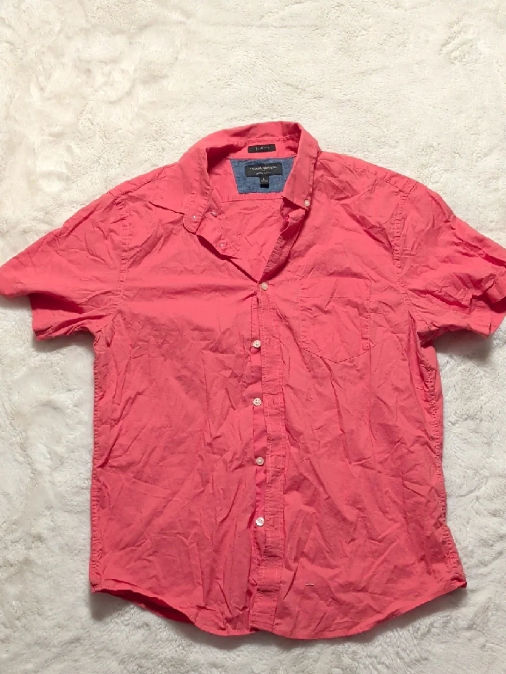 Banana Republic‎ Short Sleeve Button-Down Shirt - Coral